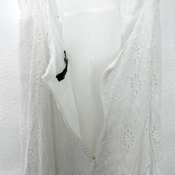 Zara White Embroidered Halter Neck Midi Dress - Picture 10 of 10